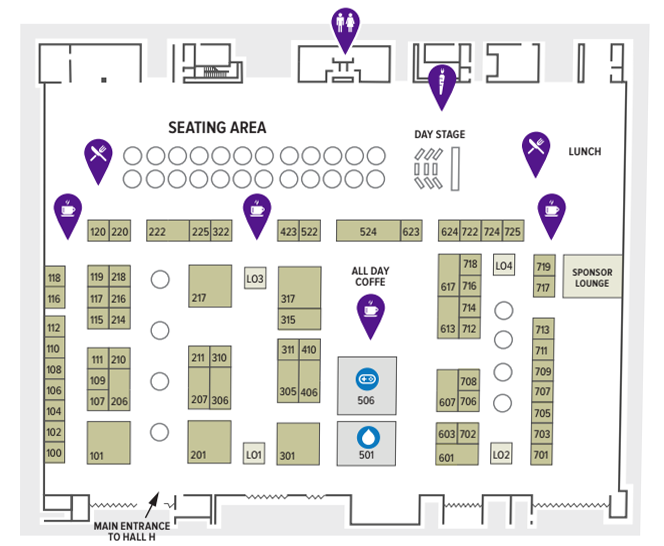 Gen Con 2024 Exhibit Hall Map Cecily Tiphani